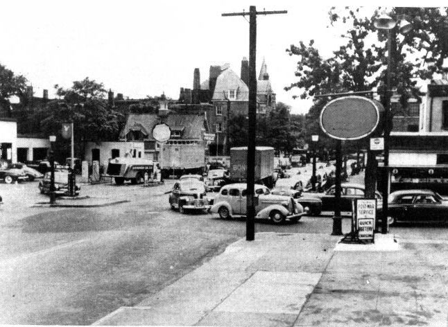 Free flow of traffic and turning movements on urban portions of the interstate system are often hampered by traffic lights, narrow streets, parking, and entrances to gasoline stations and other business establishments, as shown here on U.S. route 1 in Virginia.  Improvement to interstate system standards would save 21 billion vehicle-minutes--almost 40,000 years-- annually