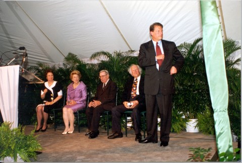 Vice President Al Gore leaves the stage, honors complete