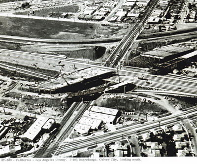 California - Los Angeles County. I-405 Interchange, Culver City, looking south.