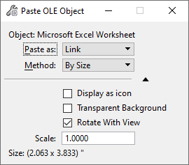 MicroStation Paste settings