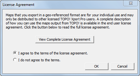 License Agreement menu