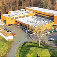 Aerial view of the exterior of FHWA’s Turner-Fairbank Highway Research Center.