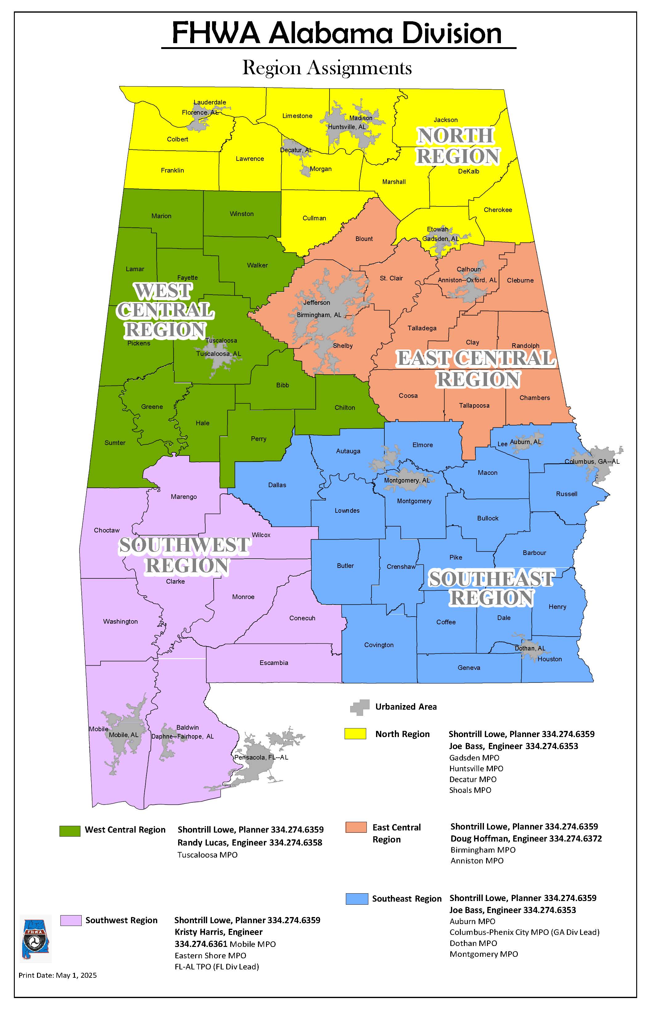 Area Engineer Assignment Map