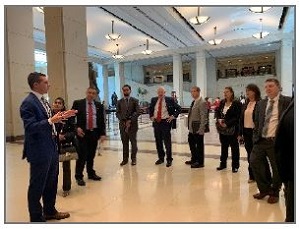 Photo shows Roadway Safety Award attendees on a tour of the United States Capitol.