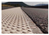 Close-up photo of recessed all weather tape featuring raised bumps.