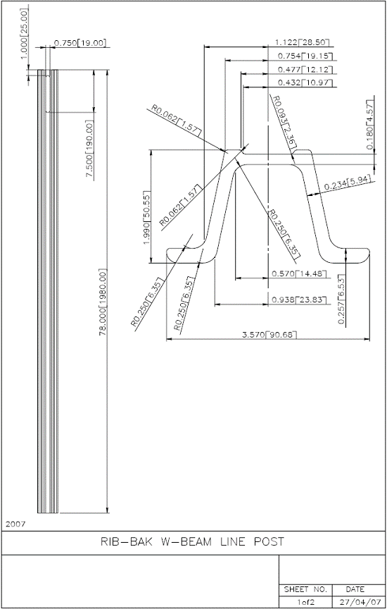 Rib-Bak W-Beam Line Post