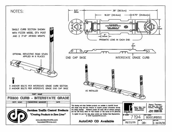 Diagram: FG300 Curb - Interstate Grade Part