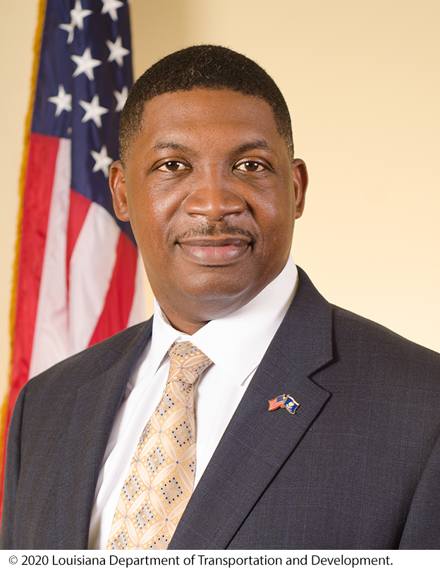 "Headshot of Shawn D. Wilson, Secretary of the Louisiana Department of Transportation and Development and President of the American Association of State Highway and Transportation Officials. Image Source: © 2020 Louisiana Department of Transportation and Development."