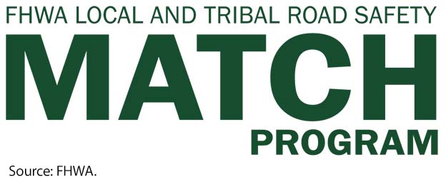 "Word mark logo for FHWA’s MATCH program that reads “FHWA Local and Tribal Road Safety MATCH Program.” Image source: FHWA."