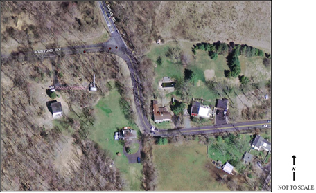 Aerial view of Aquetong Rd. Curve at Sugan Rd.