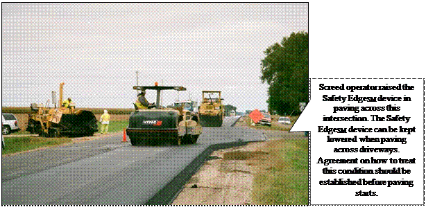 Figure 3. Placing an AC overlay at an intersection of a Safety EdgeSM project.