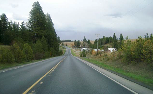 "Photograph of a section of Idaho's Highway 8"