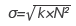 Sigma equals the square root of k times N squared