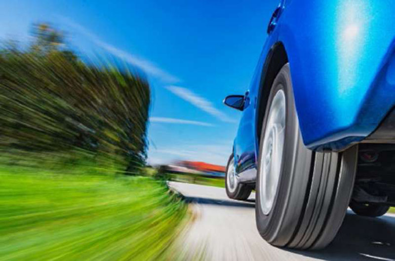 Stylized stock art photo of a speeding vehicle. 