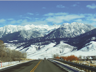 "An example of a Montana rural two-lane road reviewed as part of the Roadway Departure Study"