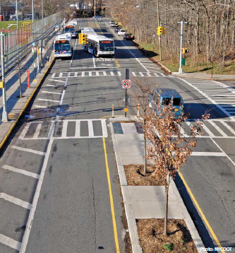 Aerial photo of Luten Ave. after the road diet was installed.