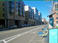 Bicycle rental station utilizes &quot;extra space&quot;. Photo: Brian Chandler