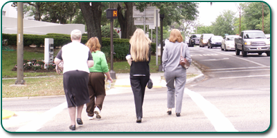 pedestrians walking