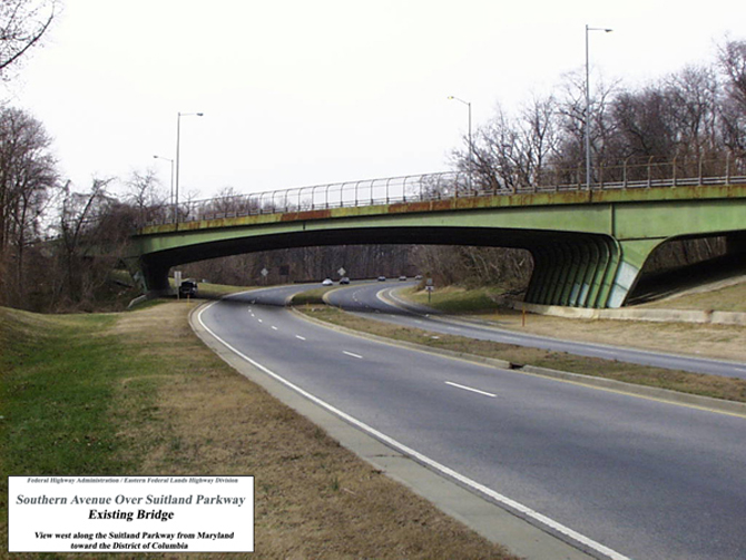 Southern Ave bridge over Suitland Parkway, existing condition