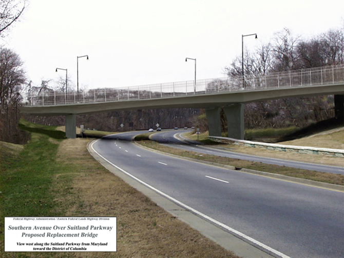 Southern Ave bridge over Suitland Parkway, proposed condition