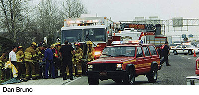 The NUG provides a framework for law enforcement, fire, EMS, transportation, towing, and 9-1-1 responders to work together more safely and efficiently at incident scenes such as this one on a highway in St. Louis County, MO.