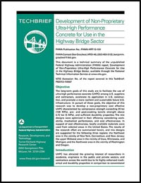  Cover of the tech brief Development of Non-Proprietary Ultra-High Performance Concrete for Use in the Highway Bridge Sector.