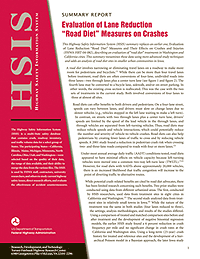 Front page of Evaluation of Lane Reduction &quot;Road Diet&quot; Measures on Crashes (Summary Report).