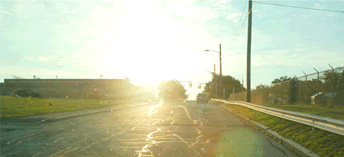 alt="Figure 11: Early morning sun-glare as seen from eastbound Gate 17 Access Rd"