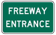 Figure 43. An image of a 'FREEWAY ENTRANCE' (MUTCD D13-3) sign.