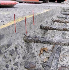 An example of bridge deck delamination