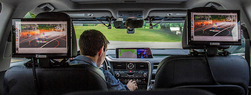 Vehicle user in CARMA vehicle using the console