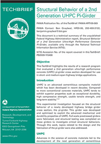 Tech brief cover for Structural Behavior of a 2nd Generation UHPC Pi-Girder.