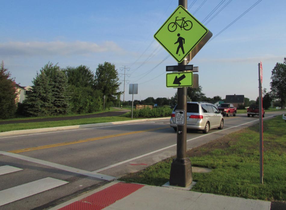 An example of a Rectangular Rapid Flashing Beacon (RRFB).