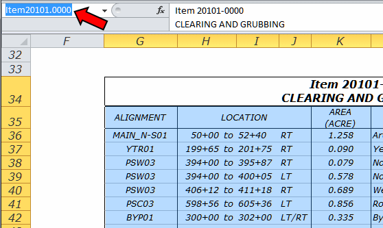 Location of named range in Excel