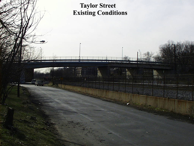 Taylor Street bridge over Suitland Parkway, existing condition