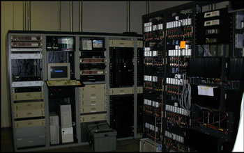 An older ESCM system server in dimly lit room