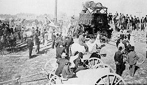 Photo: The crushing plant in operation at Winston-Salem, NC., during a demonstration of macadam road building.