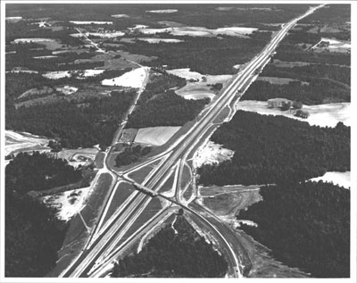 Alabama - This 13-mile, $3.8 million section of Interstate Route 65 in Escambia County is part of the route from Mobile to Montgomery. (Not yet open to traffic when this photograph was made.)