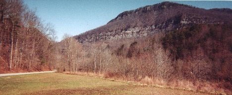 View of Cumberland Gap from the east. Photo from the Wilderness Road Company Web Site.