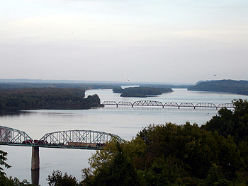 An eagle flies over the Mississippi River. (Photo by Dale Longfellow)