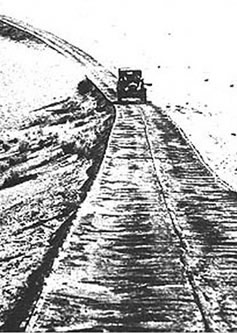 Historic Plank Road of the 1920s. Used with permission from Jim Bremner of Desert USA.