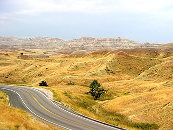 Part of FHWA's Scenic Byways Program, the Badlands Loop Scenic Byway comprises 31.5 miles of roadway and along it are fourteen designated overlooks allowing visitors to stop and appreciate the view. Photograph from the the U.S. National Park Service.