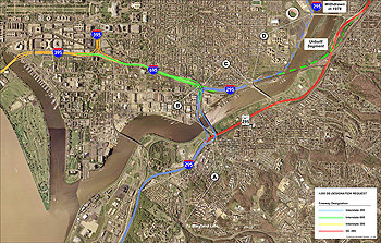 The existing Interstate System in Washington, DC.