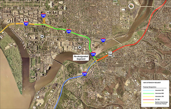 The proposed re-designation Interstate System in Washington, DC.