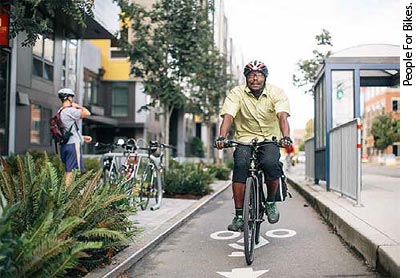 Separated store bike lanes