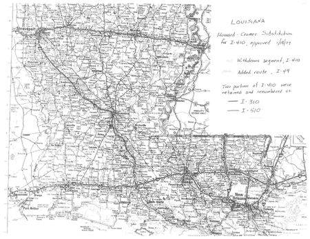 Road map of Louisiana