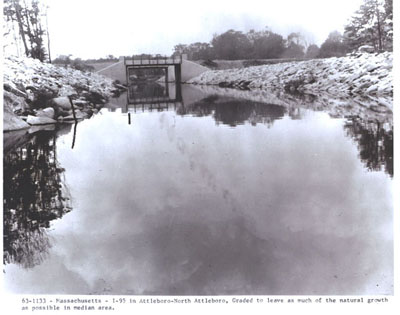 Massachusetts - I-95 in Attleboro-North Attleboro - Graded to leave as much of the natural growth as possible in median.