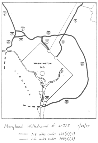 Road map of Maryland I-70