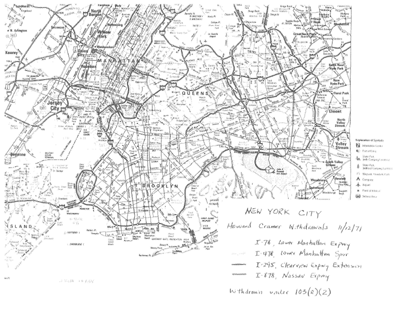 Road map of New York City