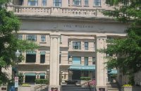 The ornate Willard Inter-Continental Hotel, with its offices and commercial strip, is the latest version of the Willard Hotel, which can trace its roots to 1816. The hotel is on the north side of Freedom Plaza.